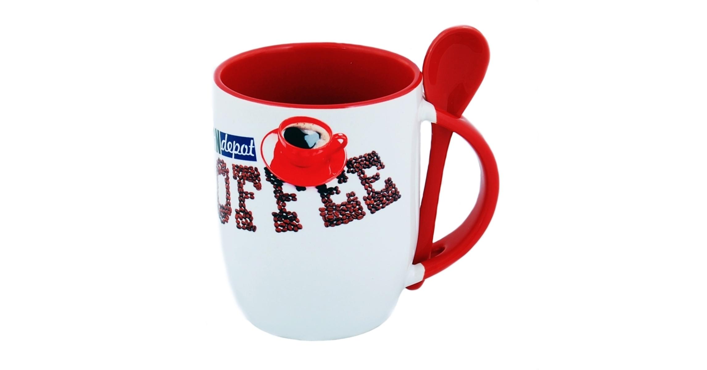 Sublimation colorful mug with spoon