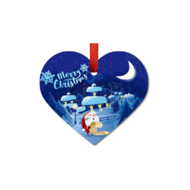 Szublimációs karácsonyfadísz akril - szív