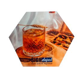 Szublimációs prémium parafa alátét - hexagon