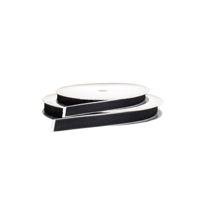 Öntapadós tépőzárszalag plüss oldal 25mm /fekete/ PVC, műanyag
